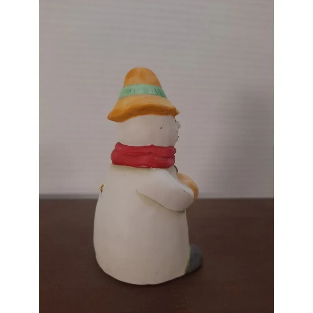 Vintage FEI Snowman Christmas Ceramic Bell Holiday Décor 4 Inches Tall‎